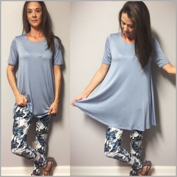 Baby Blue Buttery Soft Tunic Size SMALL - Picture 3 of 6